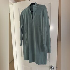 Lululemon Softstreme Long-Sleeve Half-Zip Dress Tidewater Teal 8 $138